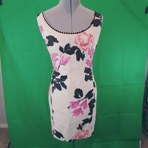 Lilly Pulitzer ivory floral beaded shift dress EUC